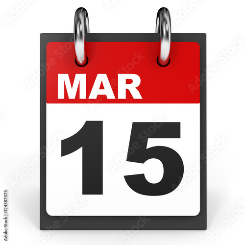 "March 15. Calendar on white background." Stock photo and royaltyfree