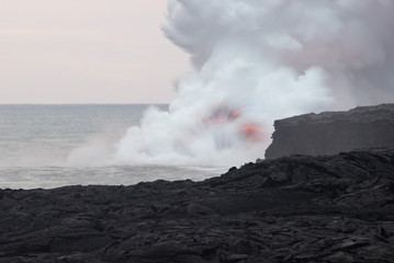 Fototapeta na wymiar hot volcanic steam