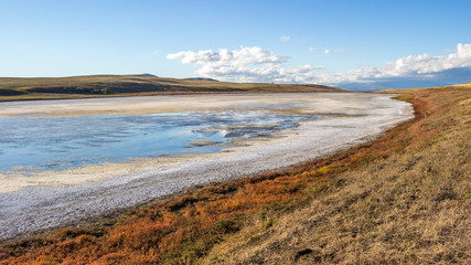 salt lake in the desert Gareja, Georgia