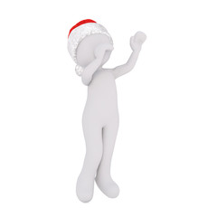 Dancing 3D man in red and white hat
