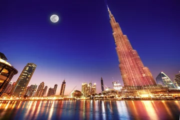 Wall murals Burj Khalifa Burj Khalifa night landscape