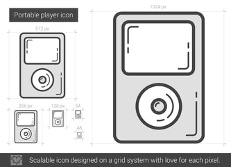 Portable player line icon.