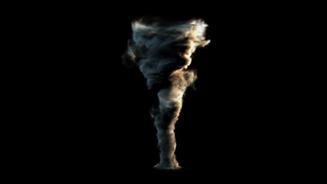 tornado effect with alpha, isolated on black background