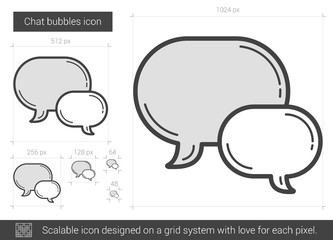 Chat bubbles line icon.