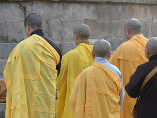 Japanese monks  at Dharmeka Stupa