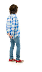 Model in studio isolated on white background full length