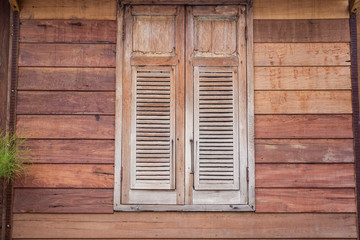 Traditional Thai house windows style background.
