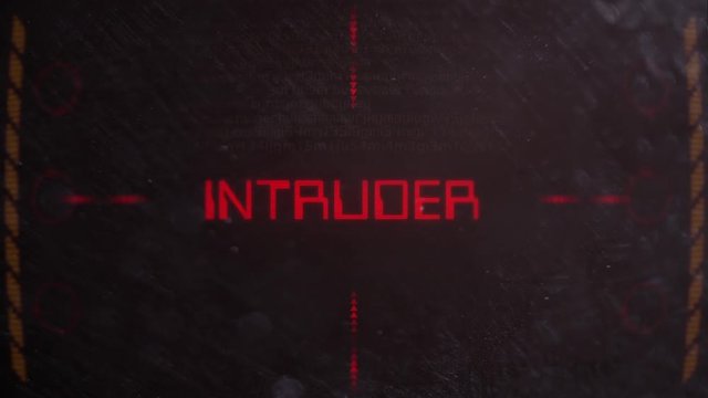 Intruder Warning on a Retro Sci Fi Monitor