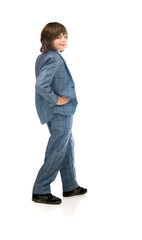 Model in studio isolated on white background full length