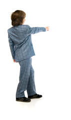 Model in studio isolated on white background full length