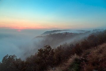Foggy autumn evening in Val Rosandra