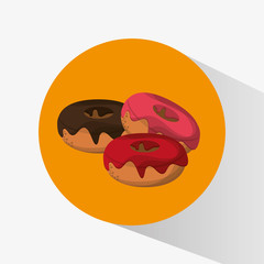 Donuts icon. Fast food menu and market theme. Colorful design. Vector illustration