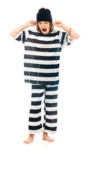 Model in studio isolated on white background full length