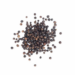 Black pepper on a white background