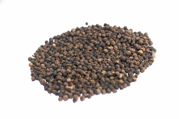 Black pepper on a white background