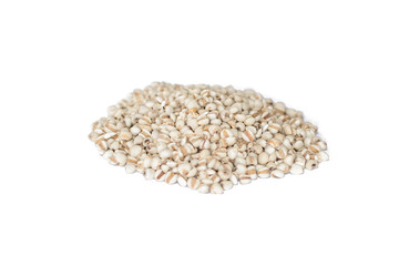 Millet rice, millet grains isolated on white background..