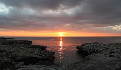 Obraz premium Tramonto con grandi nuvole in Salento - salento