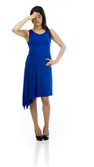 Model in studio isolated on white background full length