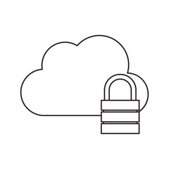 Cloud with padlock icon. Cloud computing storage technology and virtual theme. Isolated design. Vector illustration