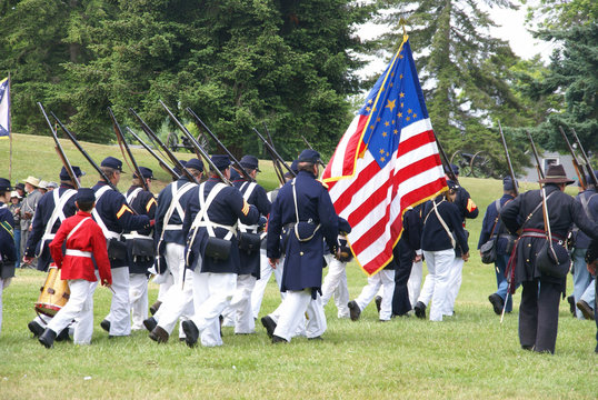 Union Army Marching To Battle