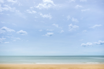 Fototapeta na wymiar Landscape of beach in morning sky background.
