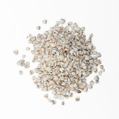 Millet rice, millet grains isolated on white background..