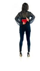 Model in studio isolated on white background full length