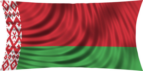 Flag of Belarus waving isolated on white