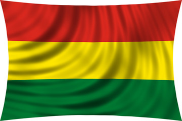 Flag of Bolivia waving isolated on white