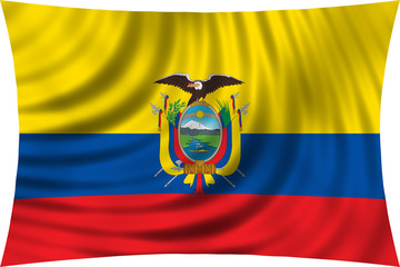 Flag of Ecuador waving isolated on white