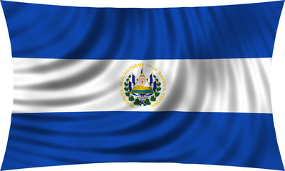 Flag of El Salvador waving isolated on white