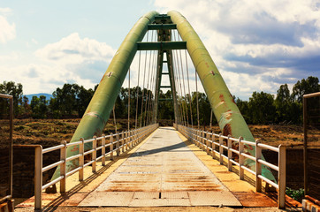 Pedestrian hinged bridge over the Corinth Canal, Greece