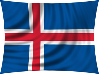 Fototapeta premium Flag of Iceland waving isolated on white