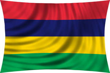 Flag of Mauritius waving isolated on white
