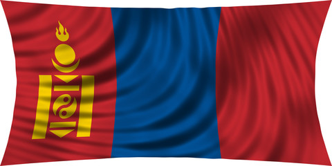 Flag of Mongolia waving isolated on white