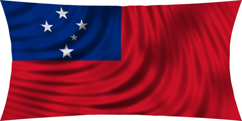 Flag of Samoa waving isolated on white