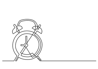 continuous line drawing of alarm clock