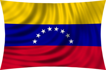 Flag of Venezuela waving isolated on white