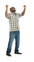 Model in studio isolated on white background full length