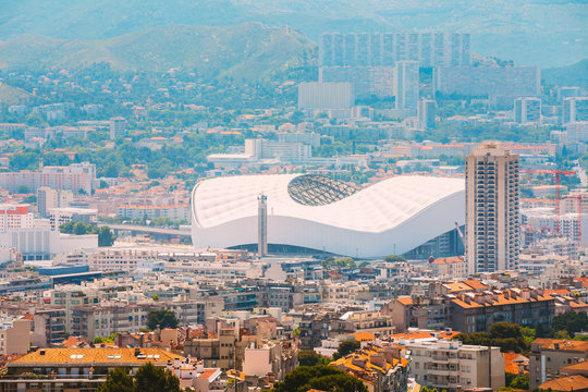 Cityscape of Marseille, France. Urban background