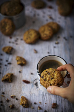 Homemade Chocolate Chip Cookies With Pecan