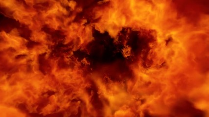 High Speed Fire ball explosion towards to camera, cross frame ahead transition, slow motion fire flamethrower isolated on black background with alpha channel, perfect for cinema, digital composition. - Powered by Adobe