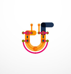 Abstract line design letter logo