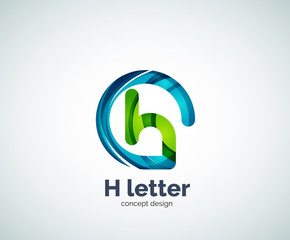 Abstract H geometric letter logo template