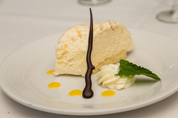 Lemon Tart with Chocolate Garnish