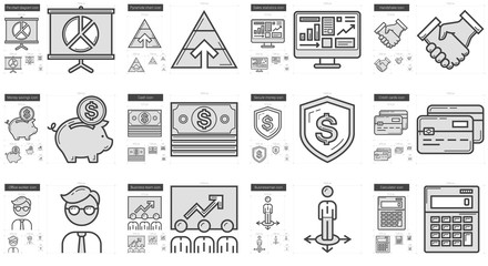 Business line icon set.