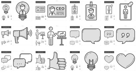 Human resources line icon set.