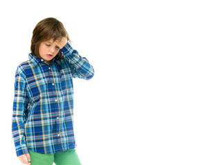 Model in studio isolated on white background medium shot