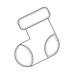 christmas sock decoration. sketch and draw design. vector illustration