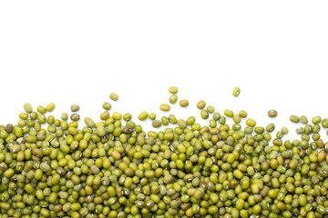 Mung beans isolated on white background..